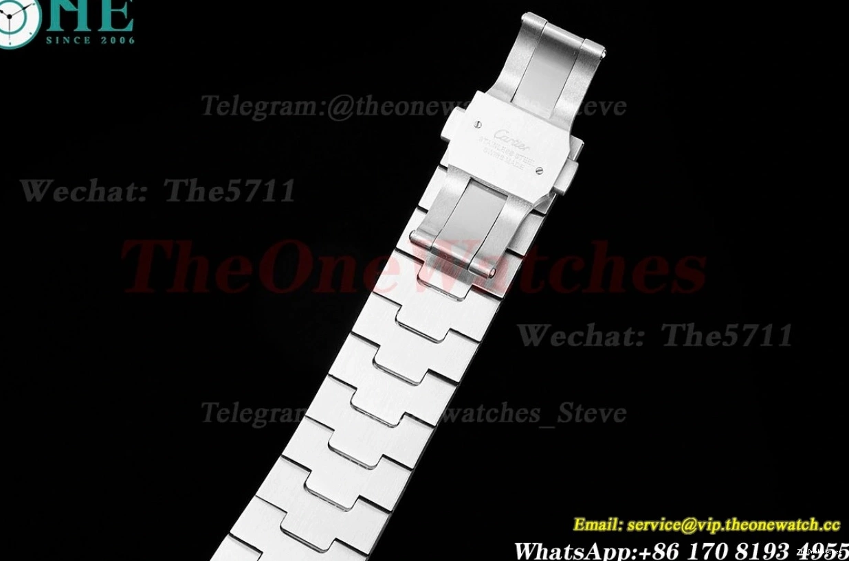 SS Silver MY9015 Santos Dial XL AMG Mens 40mm SS 100 RG 1202